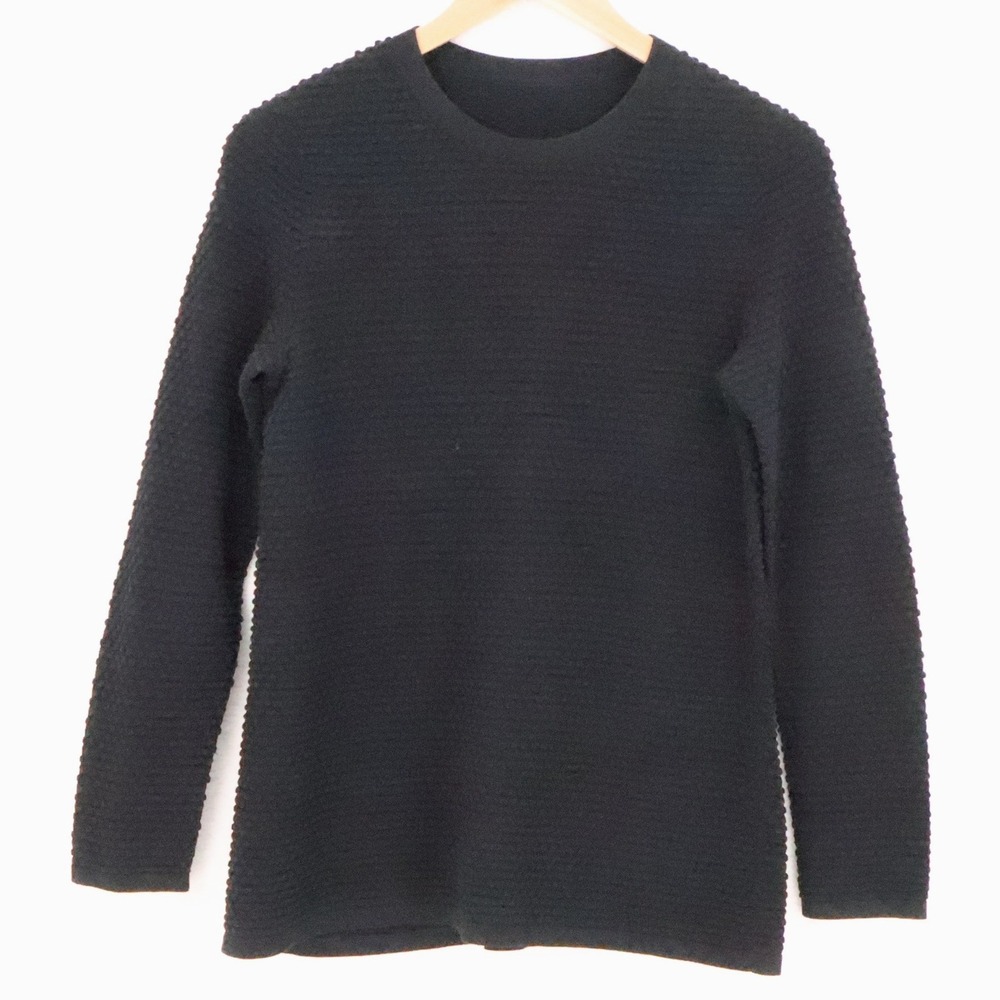 COS Textured Bubble Knit Sweater Womens Size M Black Minimalist‎ Cotton Pullover